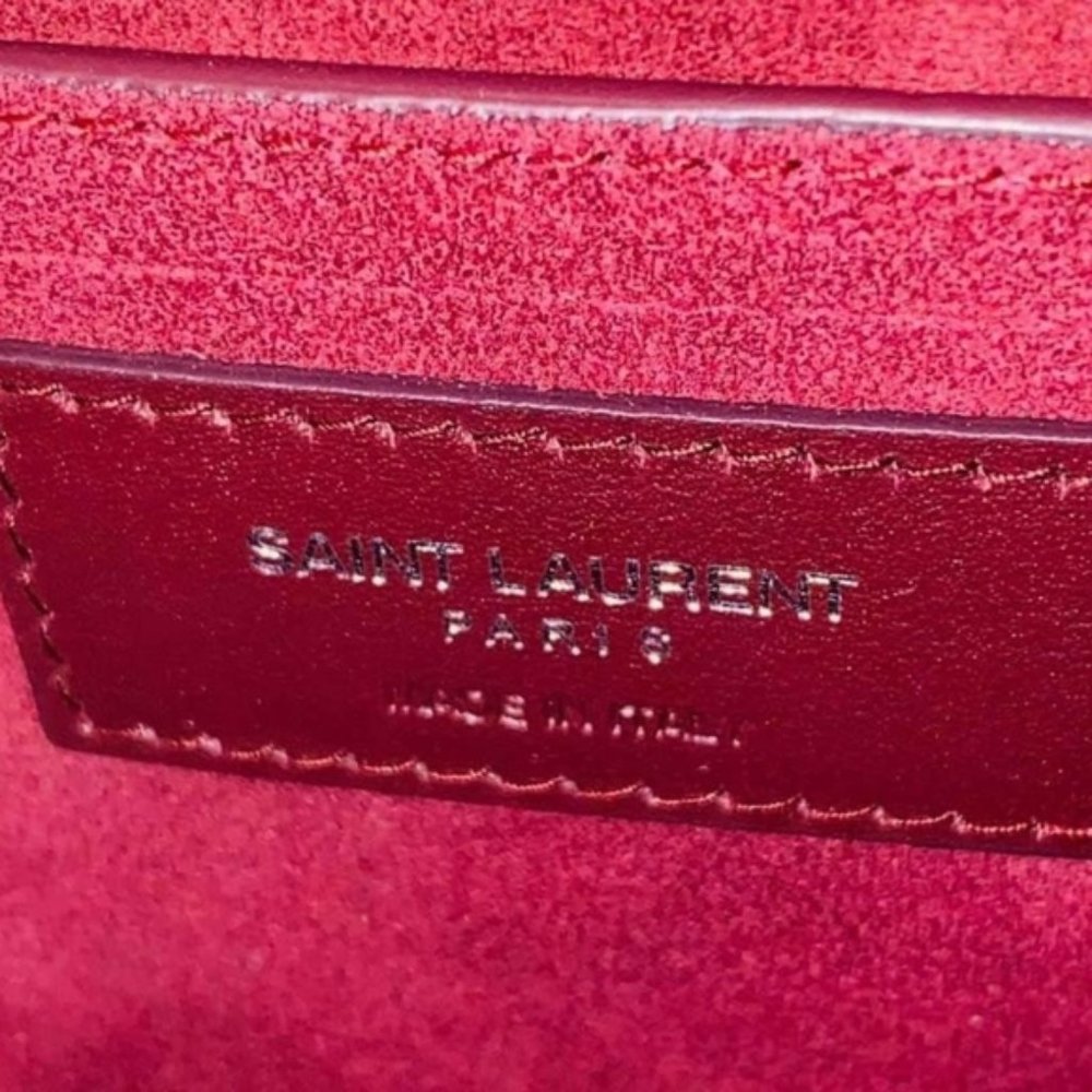 New YSL SUNSETMedium Red Croc black Crossbody Bag - Picture 12 of 14